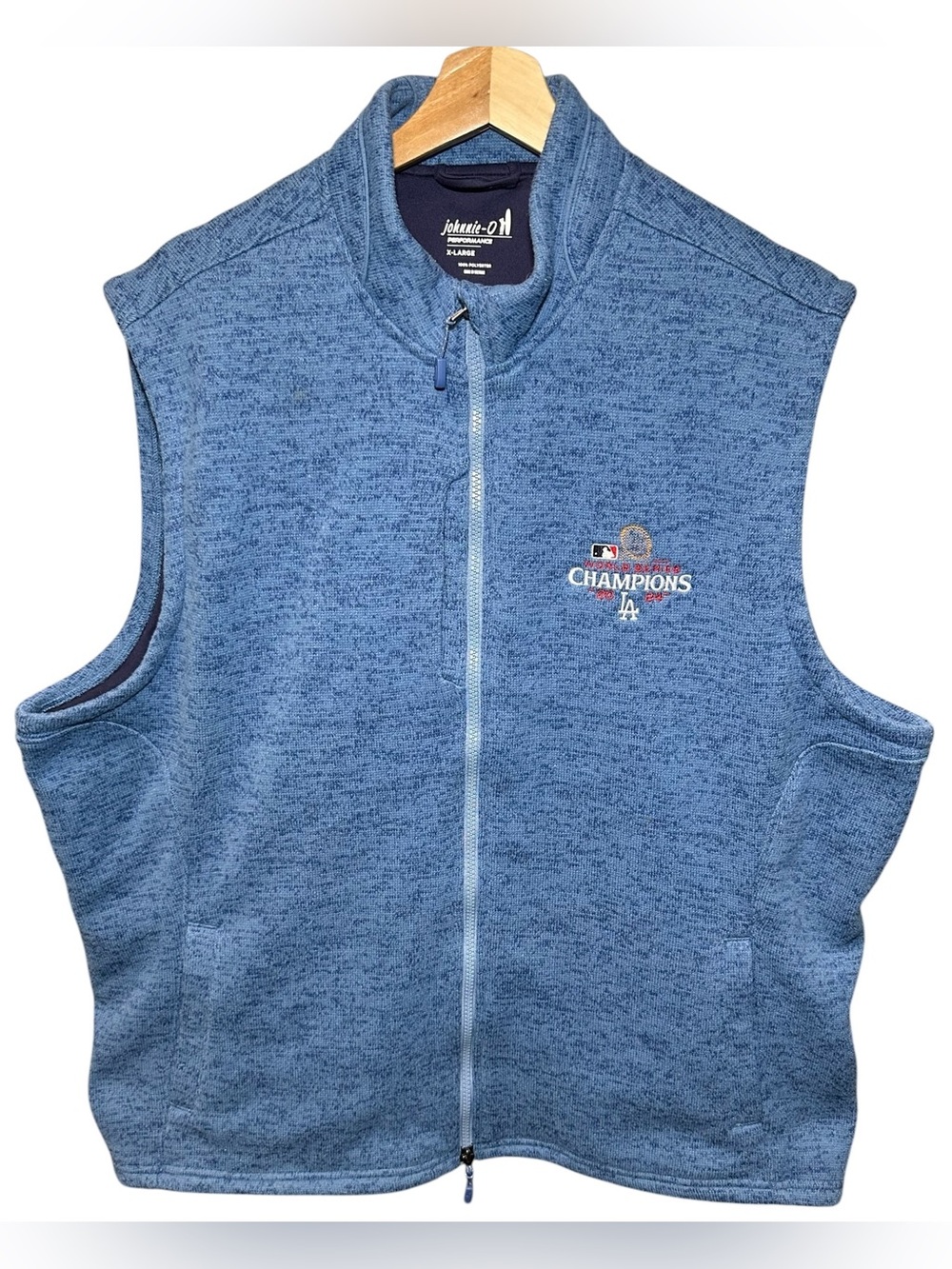 Johnnie-O Tahoe Vest Mens  Full Zip Admiral Blue Golf LA Dodgers Size X-large